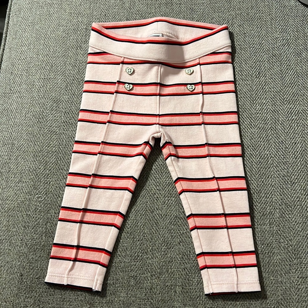 Janie & Jack Baby Girl Striped Leggings 6-12 Months